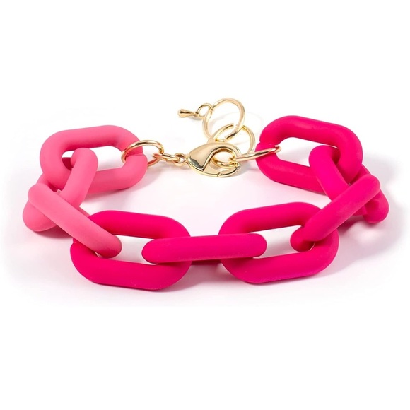 Pink Chunky Chain Link Bracelet - Picture 1 of 6